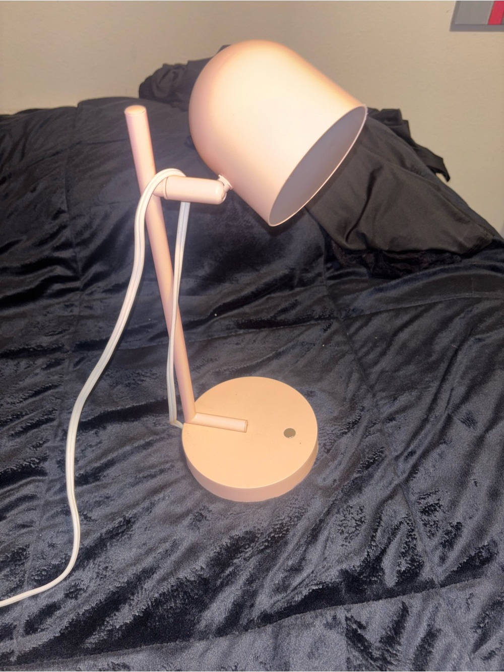 Blush Pink Adjustable Metal Desk Lamp (3 levels of brightness)